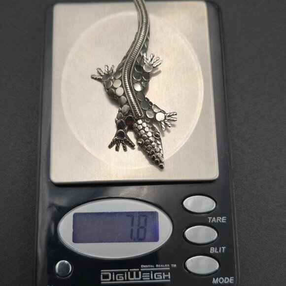 Sterling Silver Large Lizard Animal Reptile Pin Brooch B848 - Picture 7 of 7